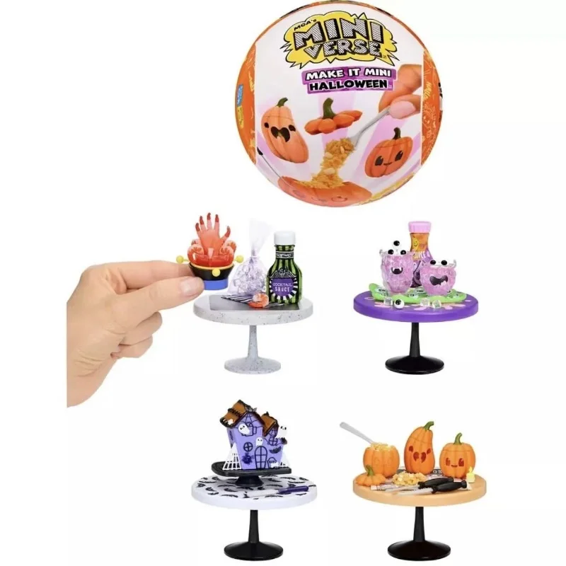 Produk Baru Tersedia Miniverse 2025 Bola Halloween Baru Diy Miniatur Makanan Bola Misteri Labu Lilin Tren Kotak Misteri Trendi