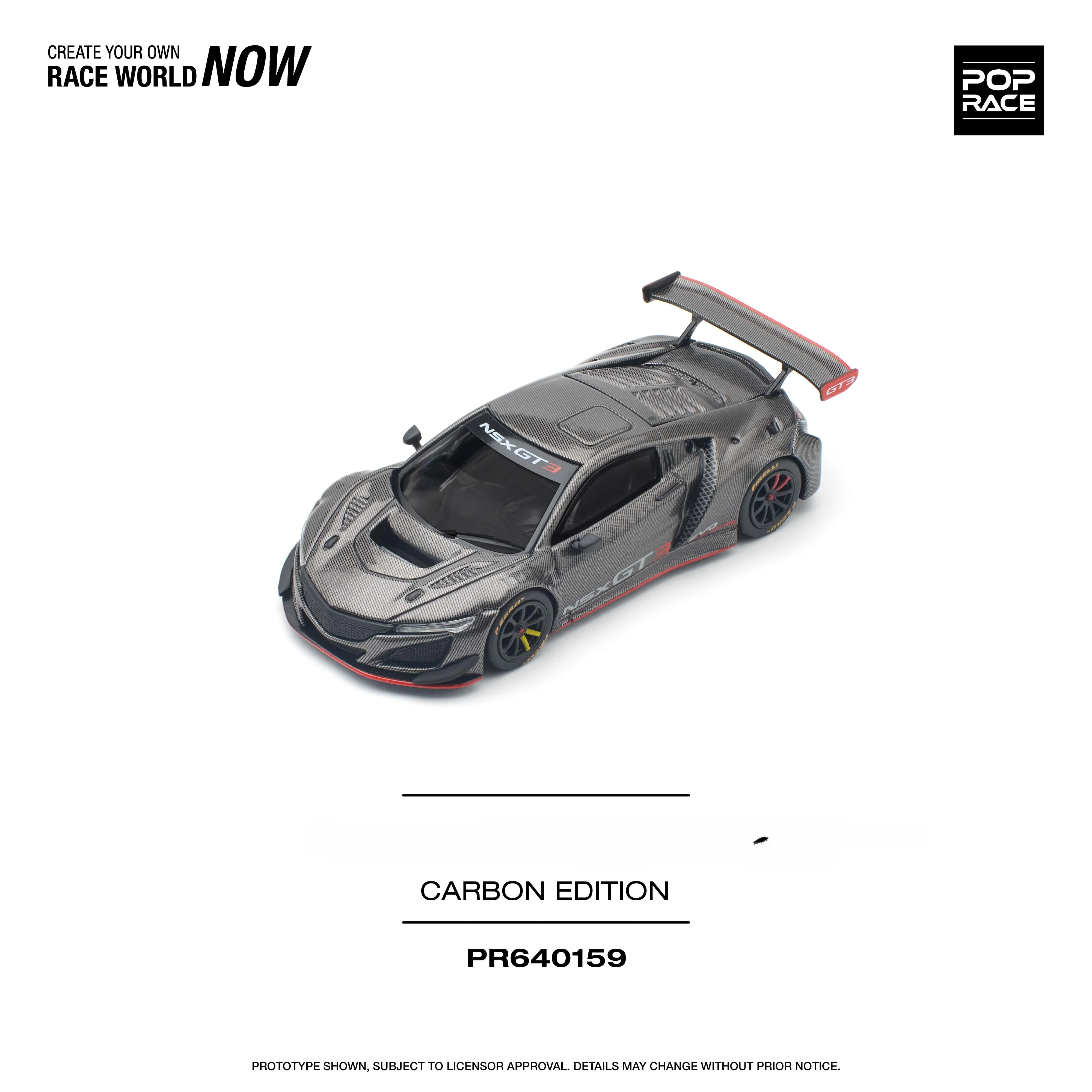 **Pre-order **Xcartoys x Poprace1:64 NSX Evo22 Full Carbon Black Diecast Model Car