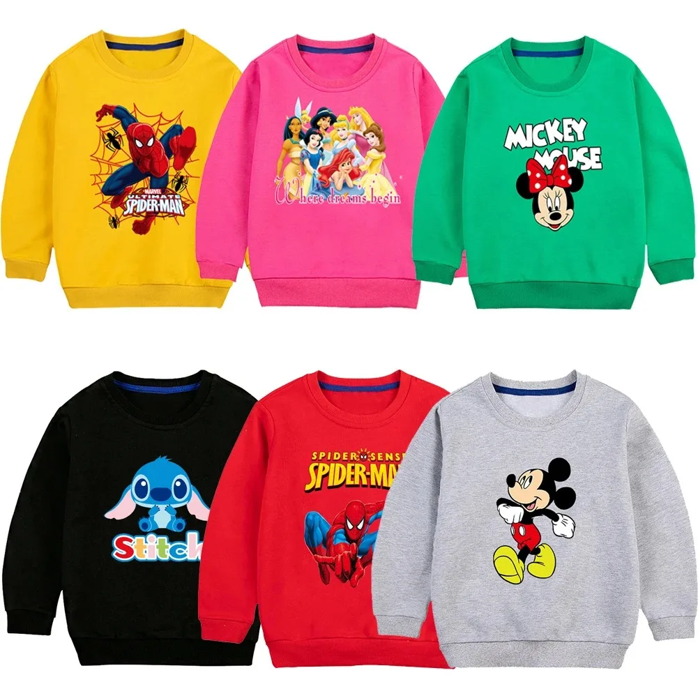 

New Spring and Autumn Children's Mickey Cartoon Sweater Boys and Girls Long Sleeve Pullover Sweater Family Parent-Child Clothing