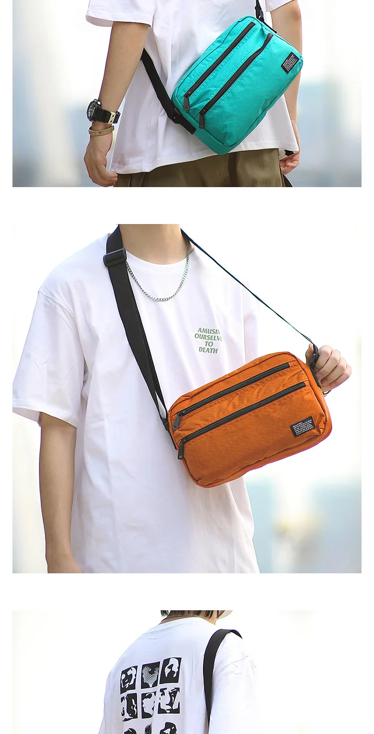 Minimalistische Crossbody-Umhängetasche für Herren, Japanisch Inspirierte Messenger-Tasche, Langlebig Wasserdicht, für Reisen & Täglichen Gebrauch, Unisex – Detail 7