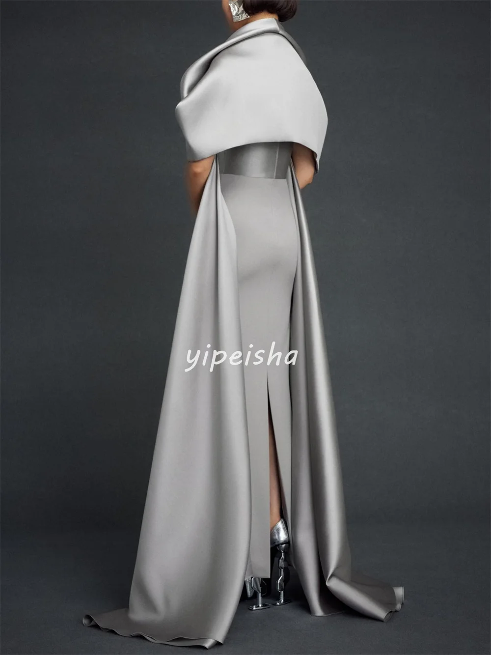 Customized High Quality Classic Charmeuse Pleat Straight Strapless Long Dresses Bespoke Occasion Dresses Modern Style Formal