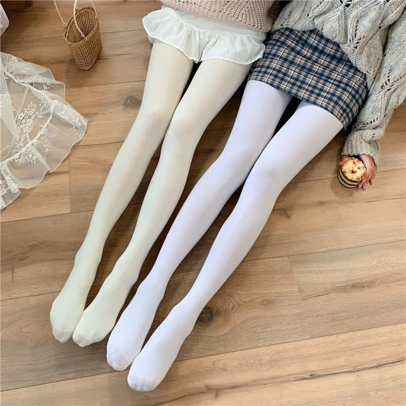 New Spring Velvet White Women Tights 100D Woman Lolita Ballet Dance Pantyhose Stockings Fashion Female Pantyhose Collant Femme