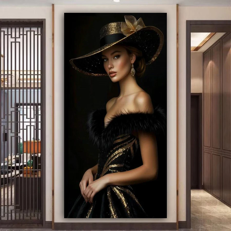 

Beautiful and Noble Woman Large Size Diy Diamond Art For Adult Painting Kits New Collection Girl Full Mosaic Embroidery Picture