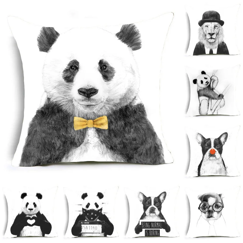 Nordic Instagram Animal Portrait Series Pillow and Cushion