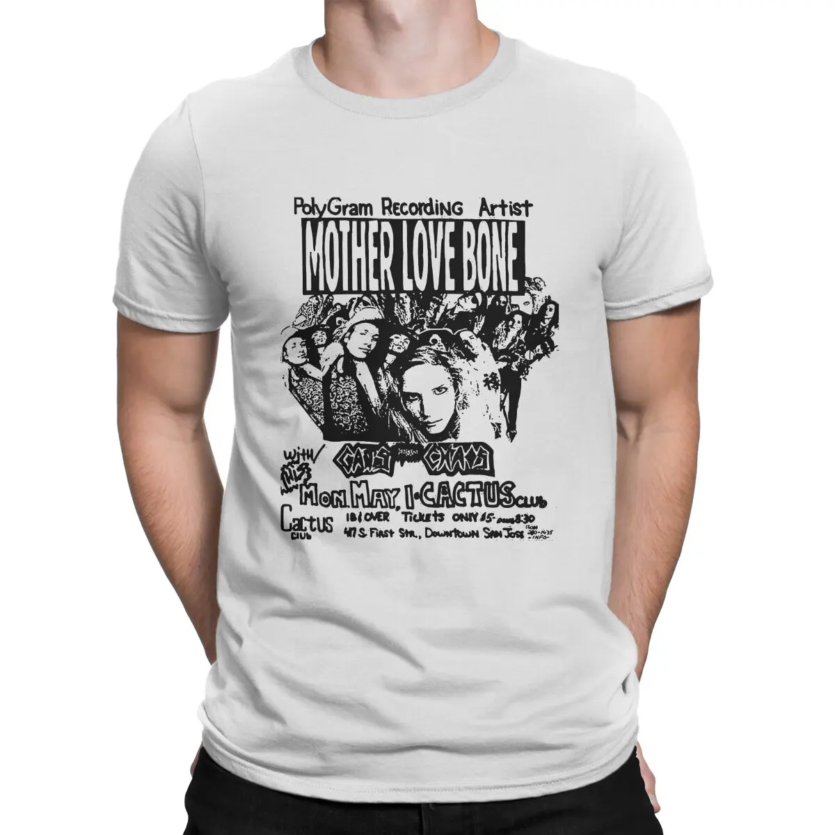 Mother Love Bone Men's T Shirts S-Soundgarden Novelty Tee Shirt Short Sleeve Round Neck T-Shirts Cotton Gift Idea Tops