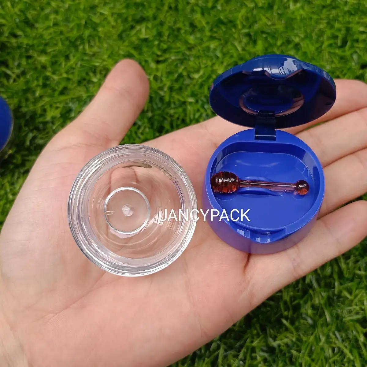 Cute blue yellow empty Lipstick Bottle Lipstick Container Case Mini Empty Cosmetic Container for Lip Mask Concealer Lip Balm Jar