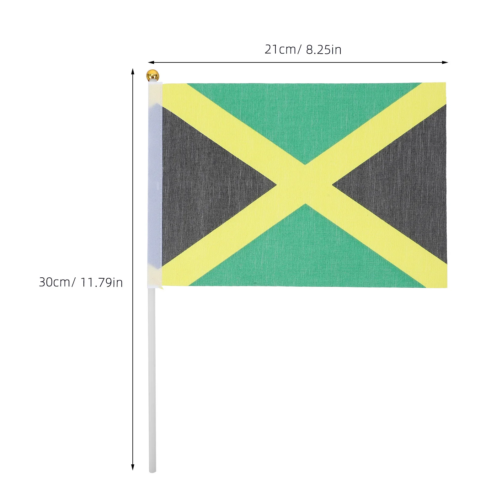 100 قطعة من أعلام جامايكا المحمولة، أعلام حفلات جامايكية صغيرة صغيرة على عصا للاحتفالات، علم جامايكا، حفلة جامايكية