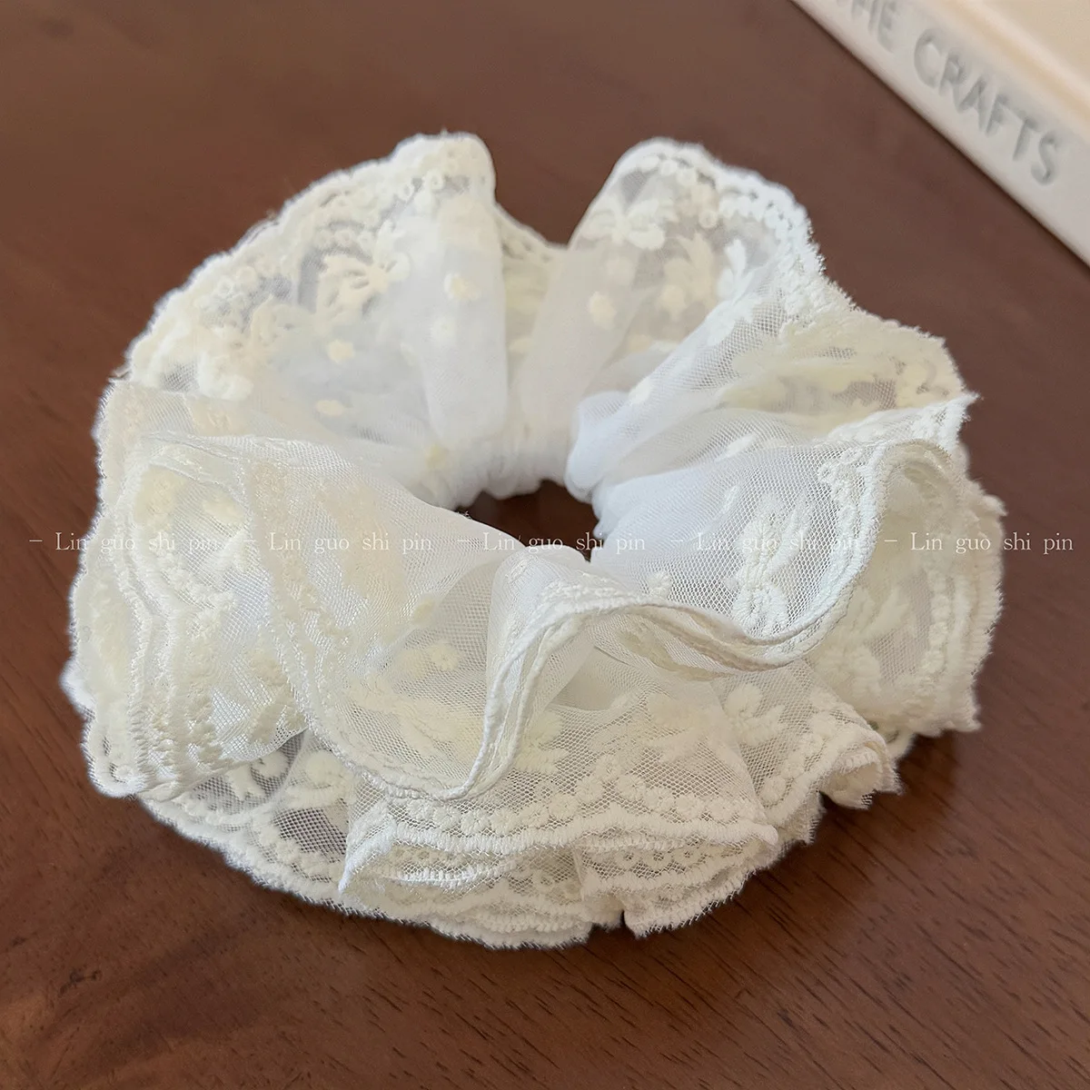 Premium Lace Hollow Scrunchies High Elastic Hair Ties for Women Ponytail Bun Holder Fairy Elegant Daily Hair Accessory