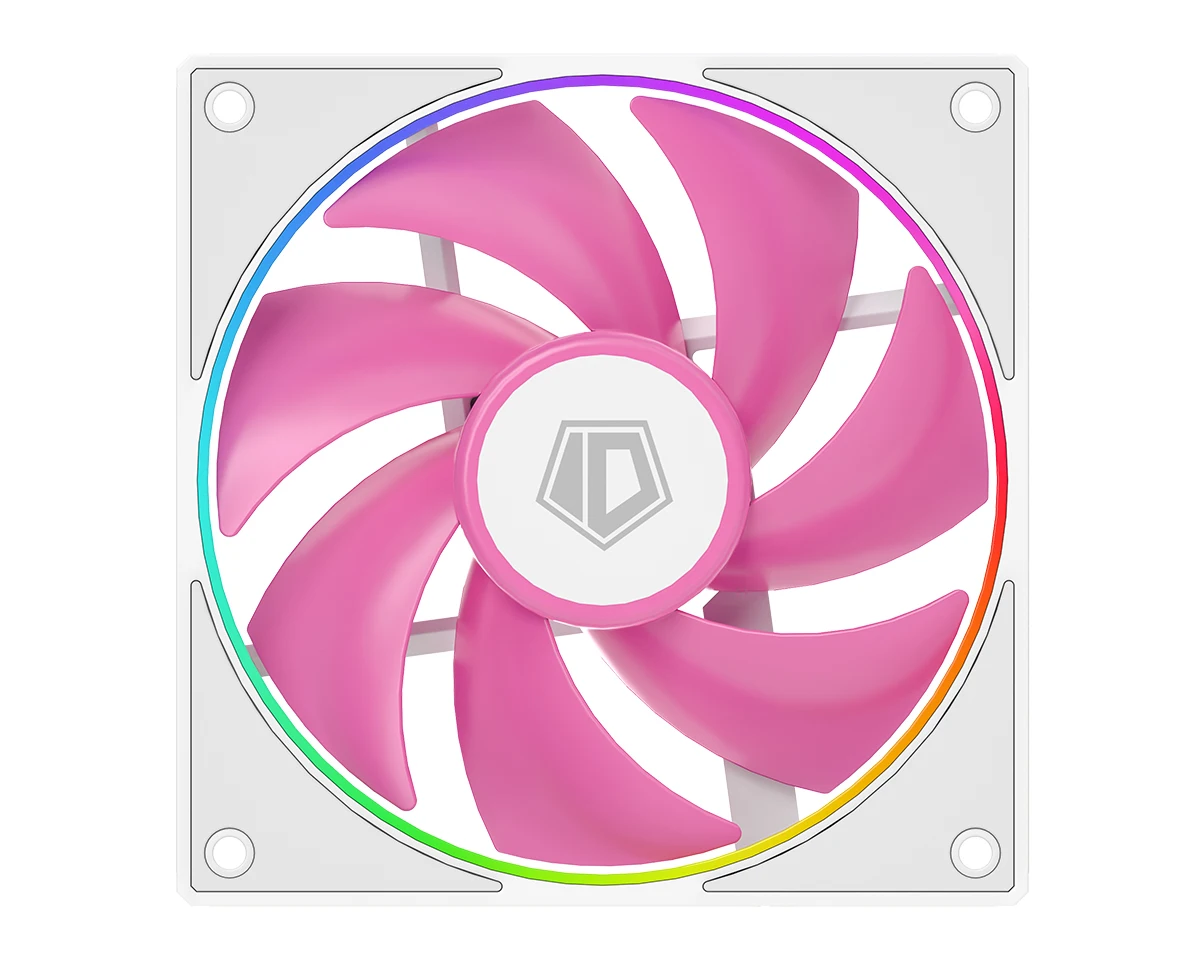 ID COOLING AF-127-Pink 단일 팩 ARGB 온도 제어 전문 수냉/공기 라디에이터 팬