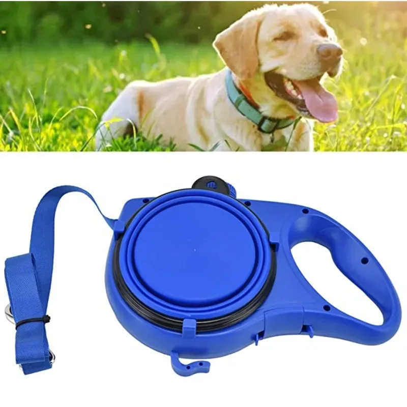 Correa multifunción para perro y mascota, dispensador de bolsas de residuos, botella de agua integrada, cuerda de tracción para caminar al aire libre, accesorios para mascotas