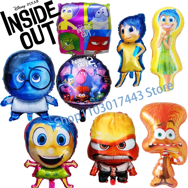 

Disney Inside Out 2 Balloons Cartoon Character Design Joy Sadness Birthday Decoration Festive Party Supplies Ballons Accessories