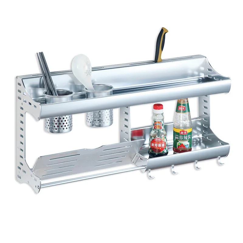 

Space aluminum kitchen hanger multi-purpose shelf knife holder multi-layer seasoning rack kitchen utensils