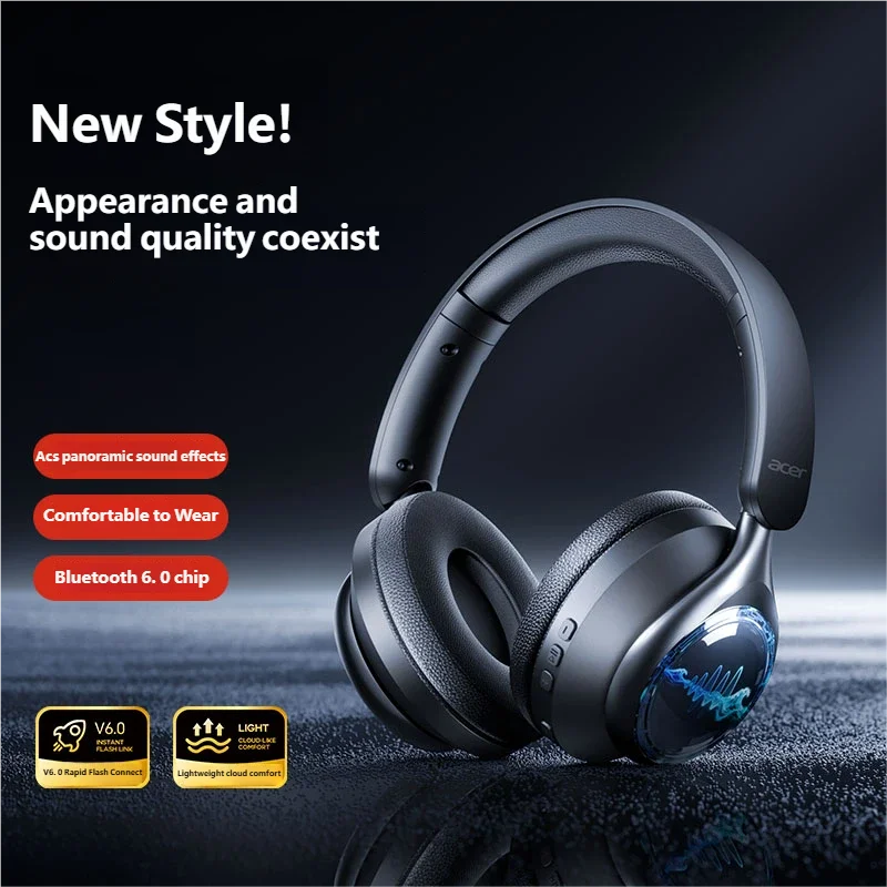 Acer OHR712 Wireless Bluetooth 6.0 Headphones Foldable Over-