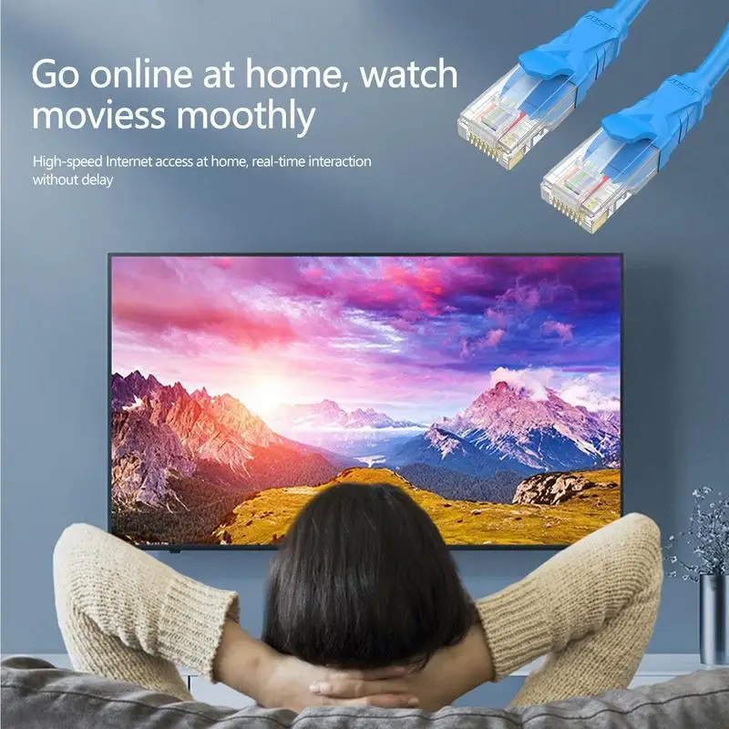 Universal Pure Copper Network Cable, Unshielded Network Cord, Transmissão de dados estável, Network Connection Suprimentos para a escola