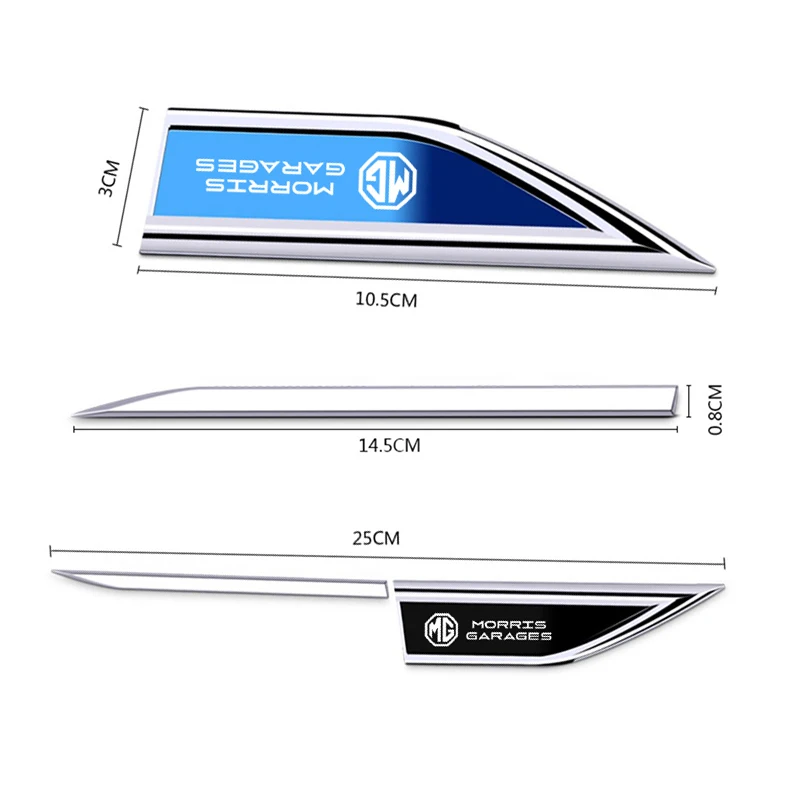 2 قطعة سيارة درابزين شارة معدنية ملصق الشارات الزخرفية لموريس المرآب MG ZS 5 7 6 Cyberster MG4 EV ES5 HS واحد GT GS MG3 EZS