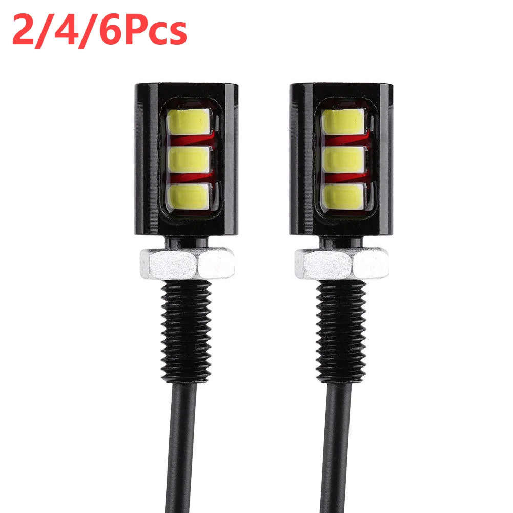 2-6Pcs LED Car Motorcycle License Number Plate Lights Lamp Auto Tail Front Screw Bolt Bulbs Lamps Light Source 12V 5730 SMD