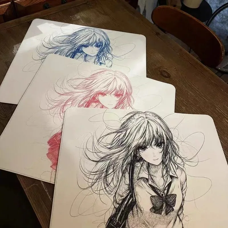 

Girl Line Draft Mouse Pads Customized Rubber Desk Mat Mouse Pad E-Sports Gaming Desk Pad PC Neutral Fine FPS Gaming Mouse Pad