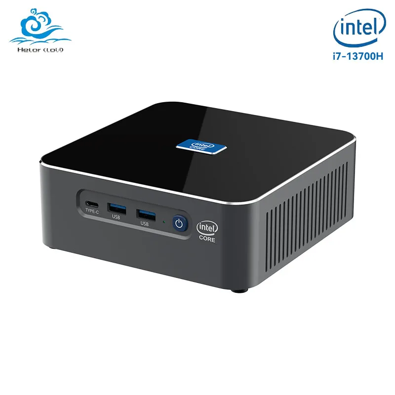 Helorpc-Mini PC para juegos 2LAN, Ordenador de oficina con Inter I7-13700H, Dual DDR5, 5200MHz, compatible con Windows 10/11, WiFi6, Bluetooth 5,2