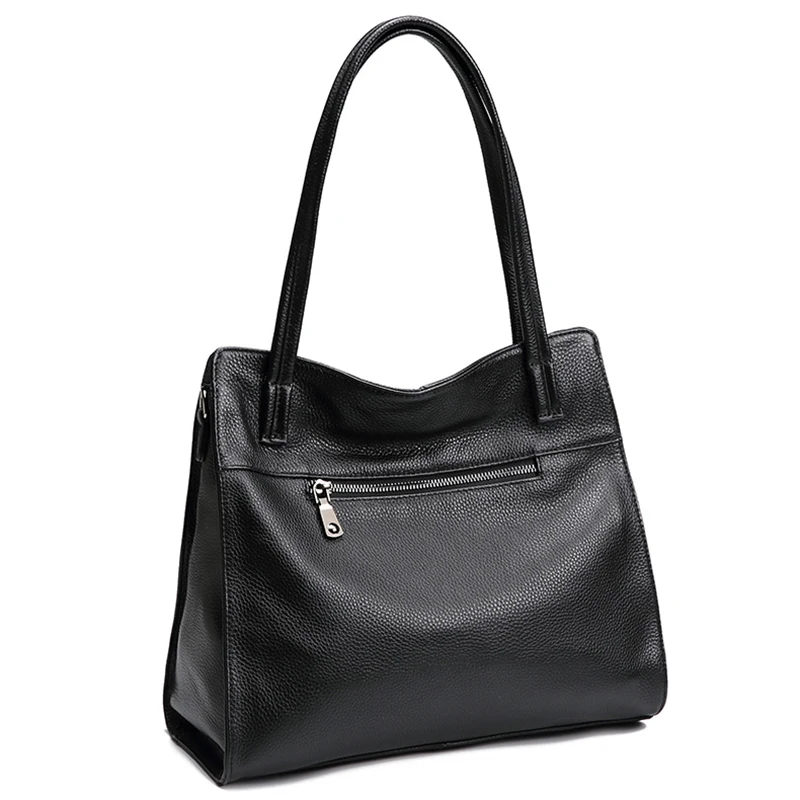 Fashion Genuine Leather Bag Large capacity shoulder bag Women handag cowhide leather Handbags high quality black bag