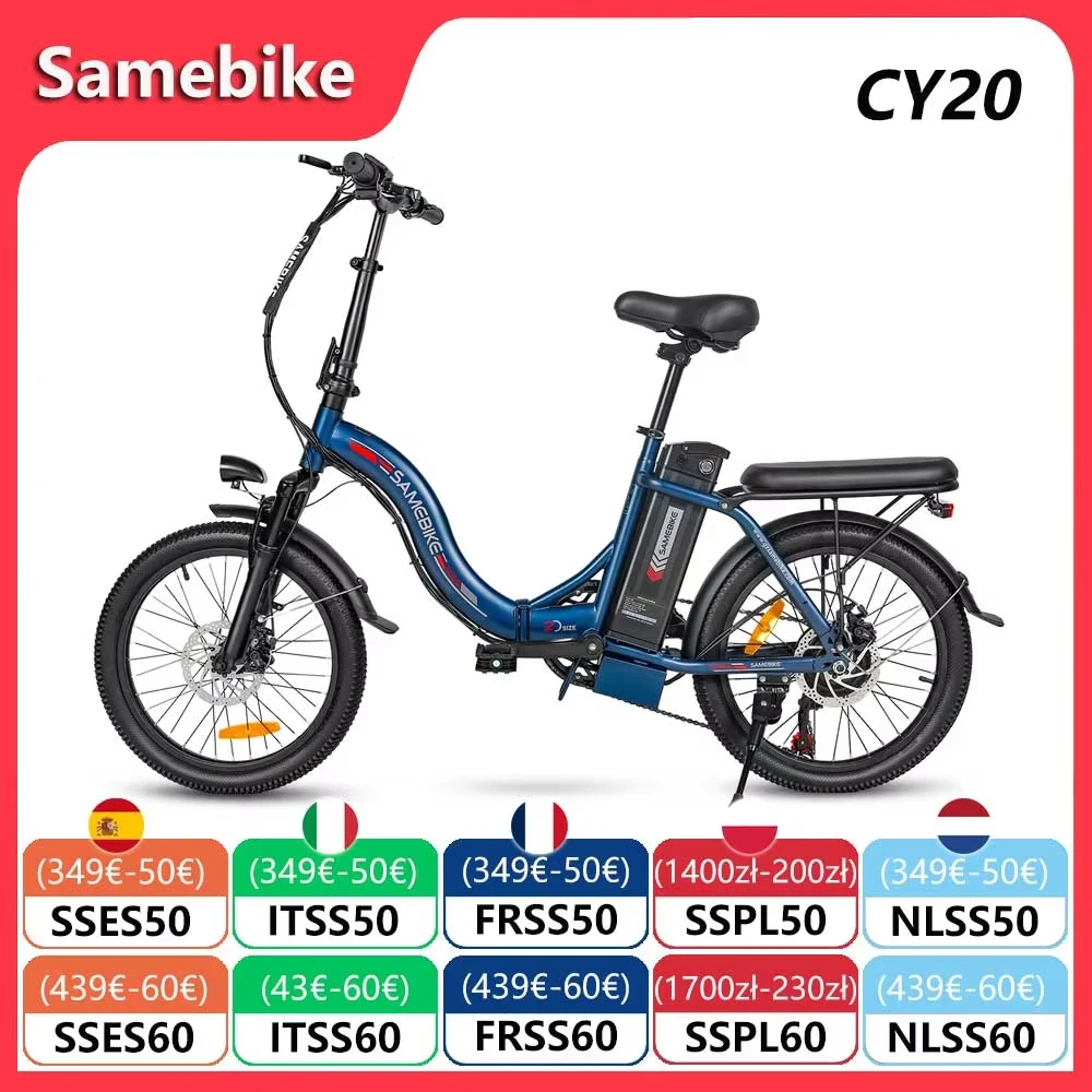 

SAMEBIKE E-bike CY20 36V12AH съемный аккумулятор ретро электрический велосипед складной взрослый 20-дюймовый дорожный горный электрический велосипед с шинами