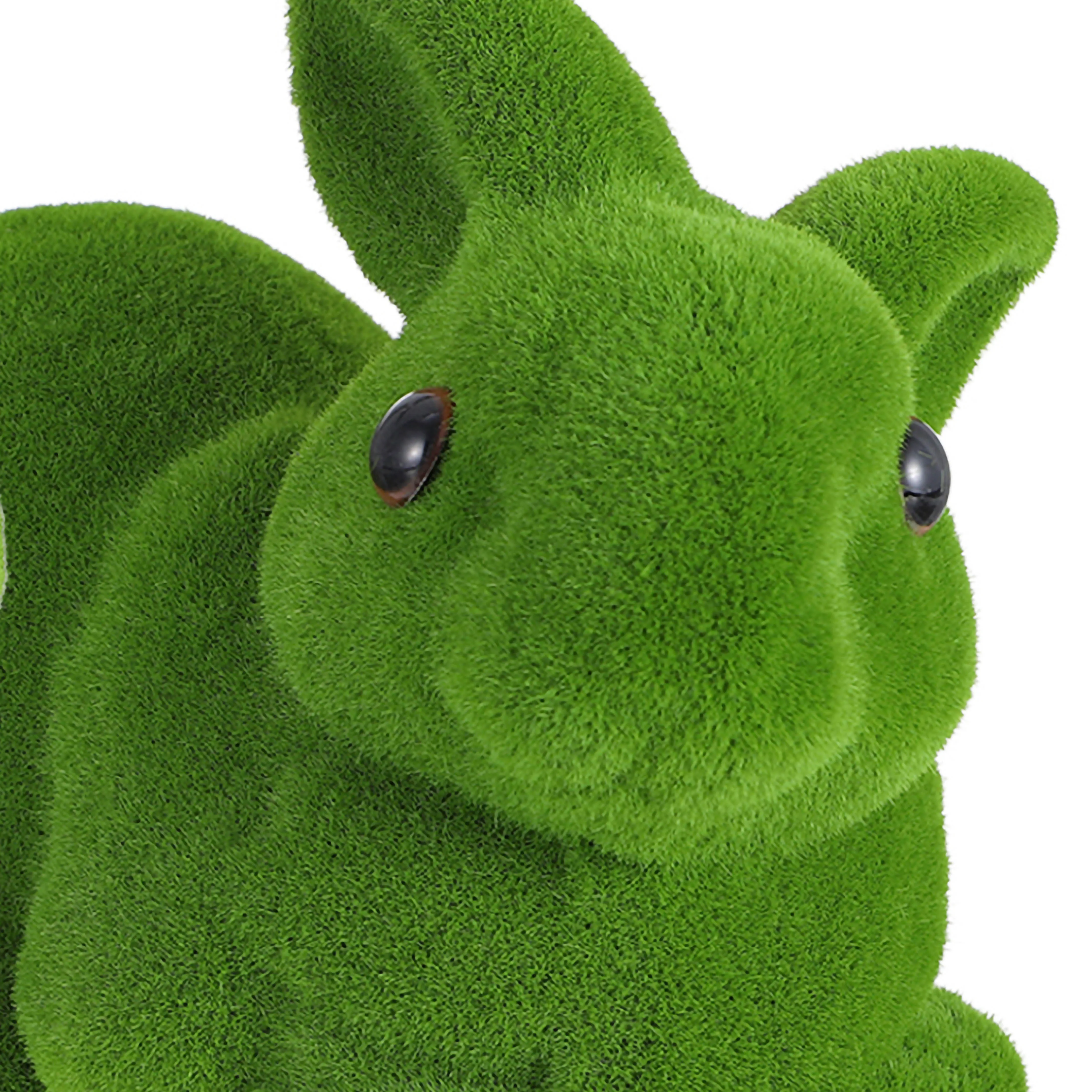 

2PCS Simulated Rabbit Decoration Easter Bunny Flocked nament Green Moss Statue Realistic Kids Gift Home Decor Safe Odorless