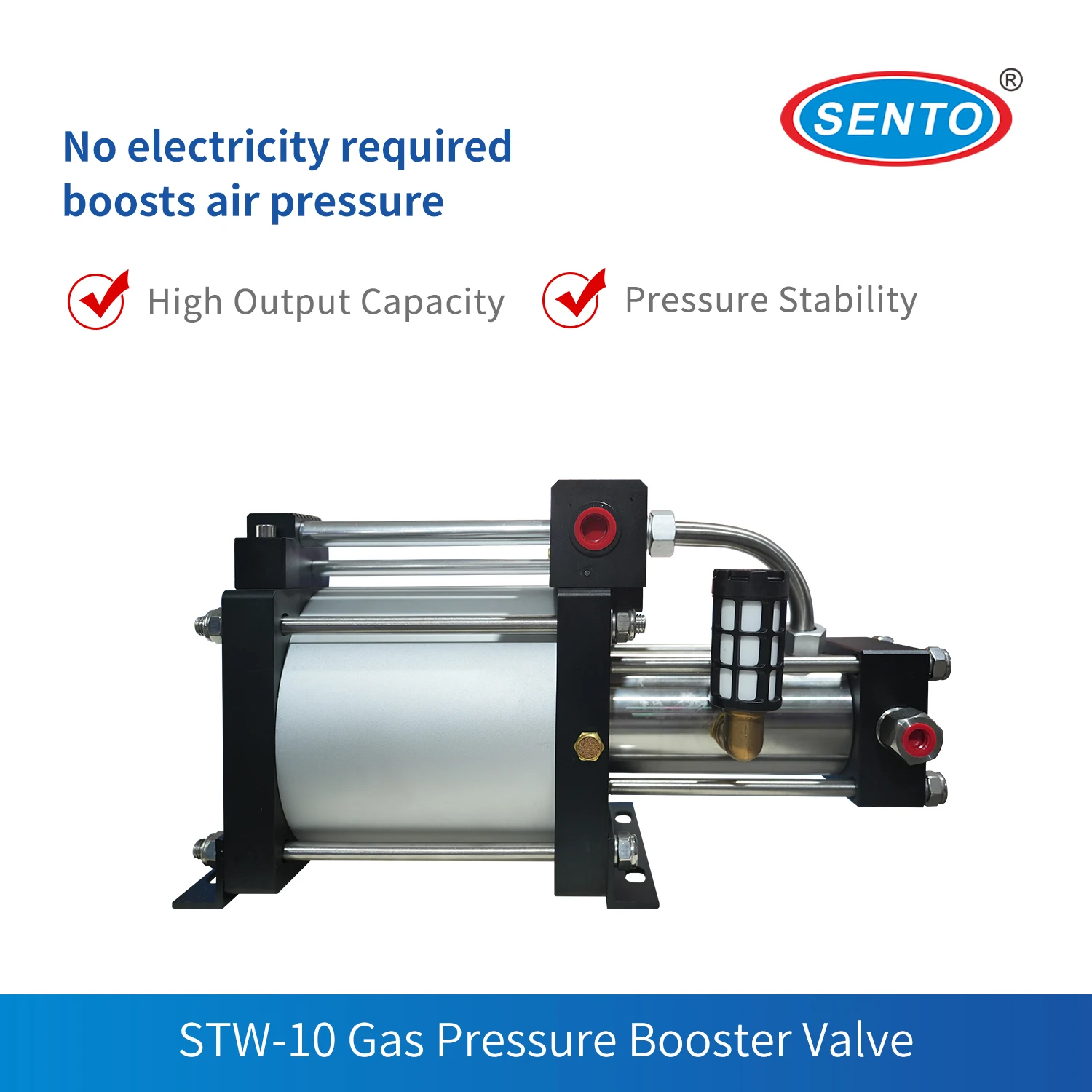 

STW-10-A-L 10x Ratio Air/Nitrogen Booster Valve, Space Saving, Easy Maintenance