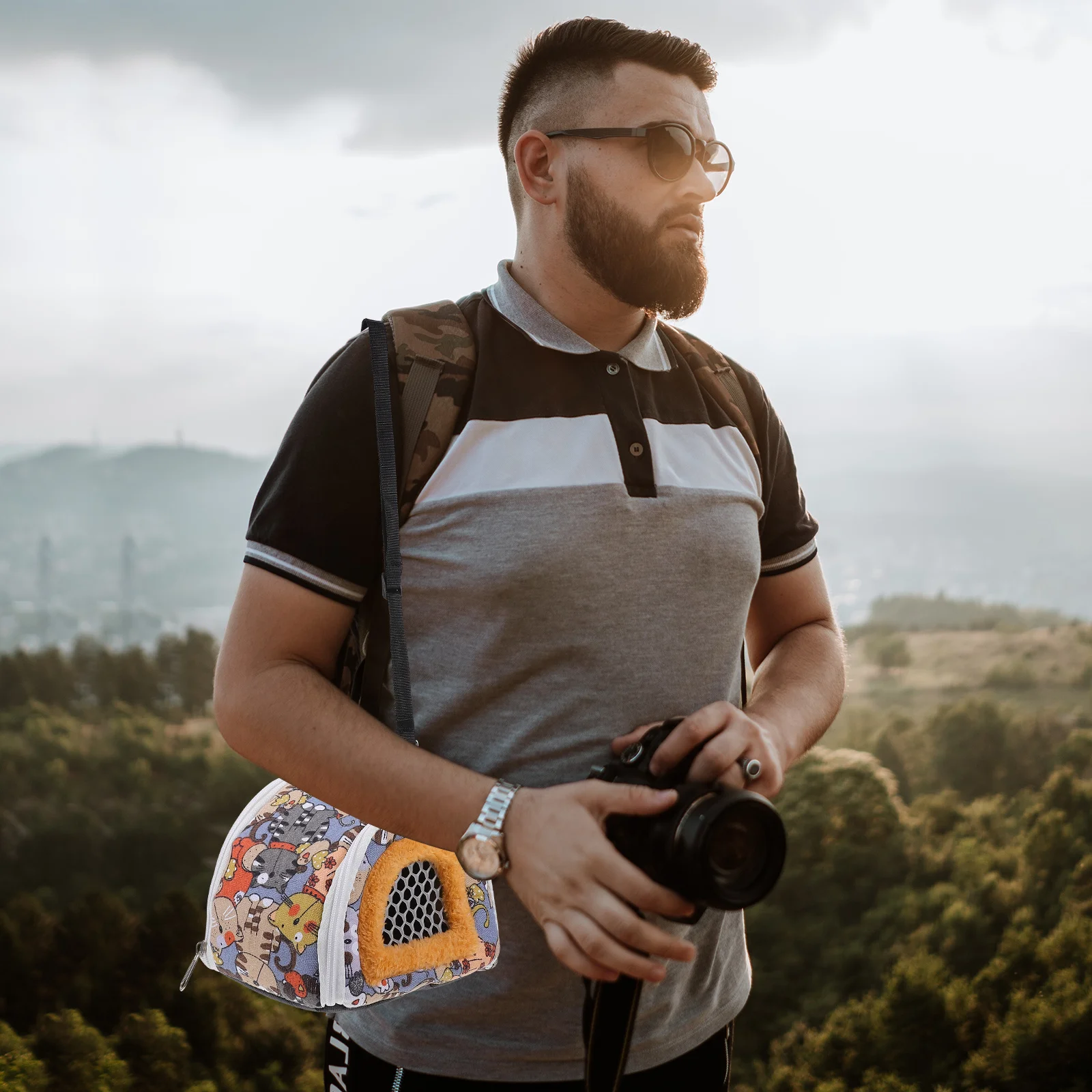 

Animal Pattern Backpack Portable Hamster Carrier Bag Breathable Small Pet Travel Pouch For Rats Mice Chinchilla Hedgehog Outdoor