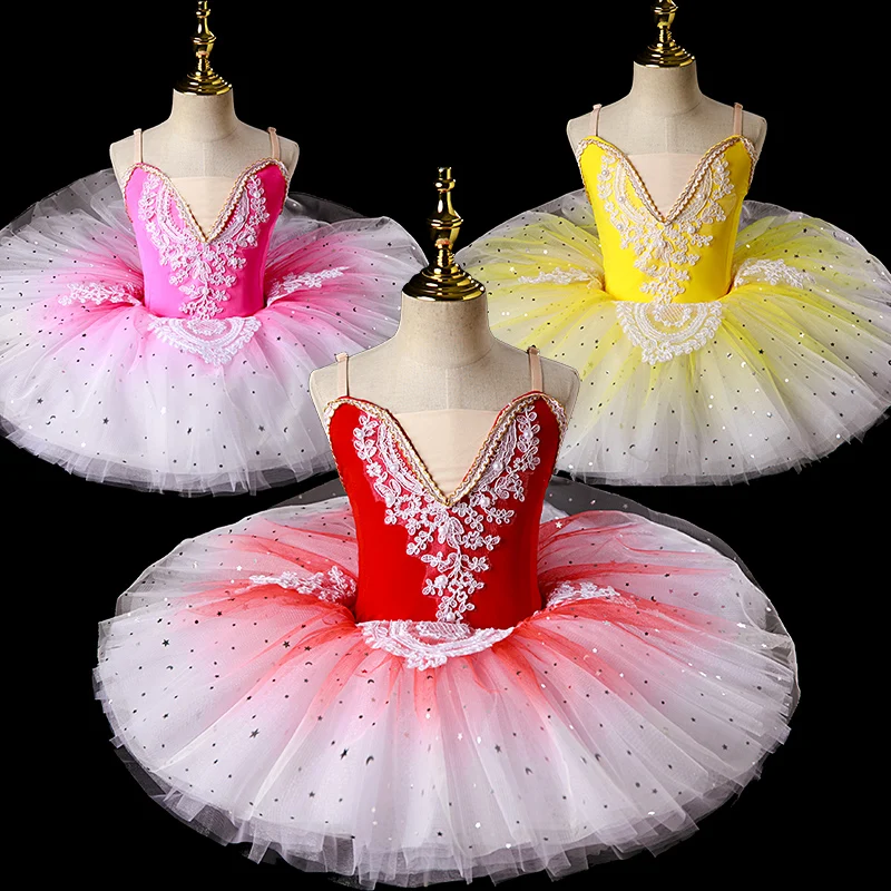Costume de bal féerique de ballerine pour enfants, robe à fleurs bleues à paillettes, vêtements de danse pour filles, robe Tutu de justaucorps de Ballet de gymnastique, nouvelle collection 2022