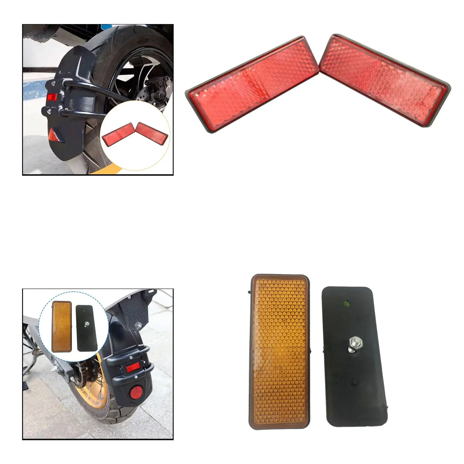 

High Performance Plastic Reflectors Mudguard Warning Board Easy Installation for Motorcycle ATV Bicycle