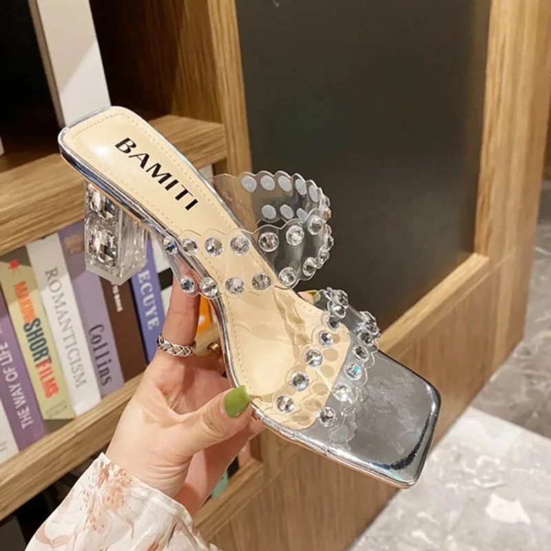 

New Women Shoes Exquisite Rhinestone High Heeled Sandals for Woman Sexy Strange Style Model Shoes Designer Shoes Sandalias Mujer