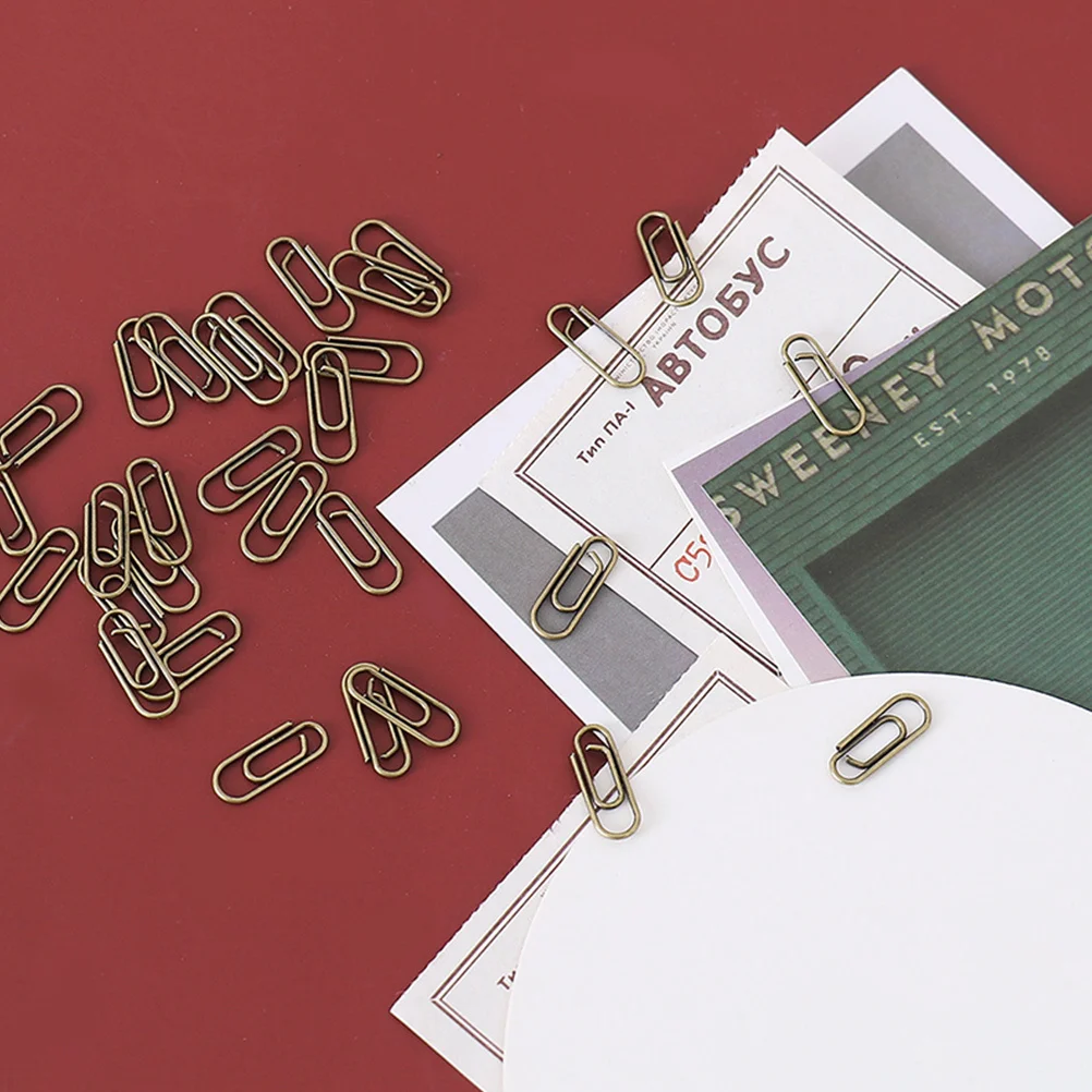 

100pcs Metal Mini Paper Clips For Office School Files Documents Strong Hold Non-Slip Multiuse Stationery Supplies Small Clamps