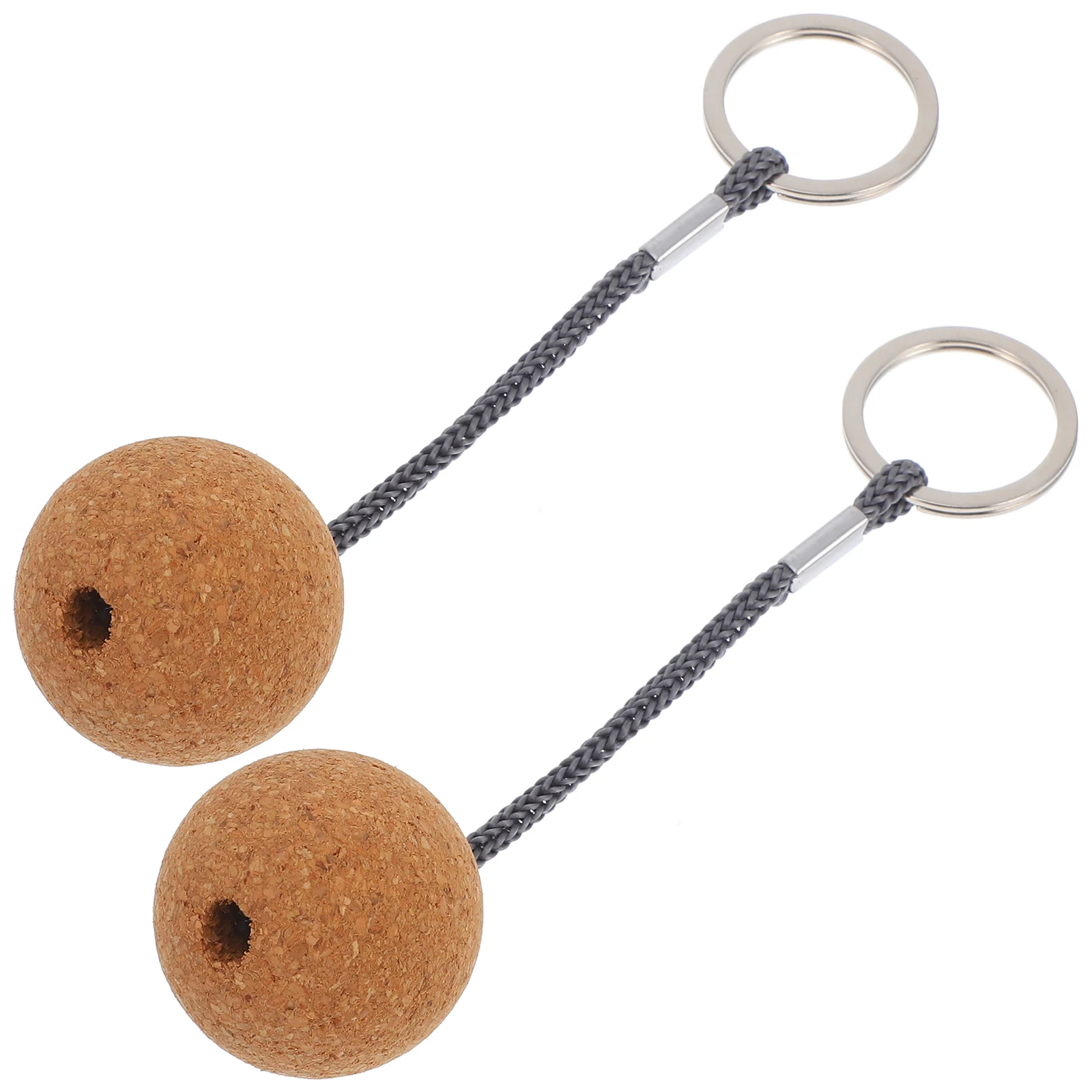 

2pcs Portable Cork Wood Ball Float For Water Sports Kayaking Boating Surfing Sailing Stylish Buoyant Key Ring Durable