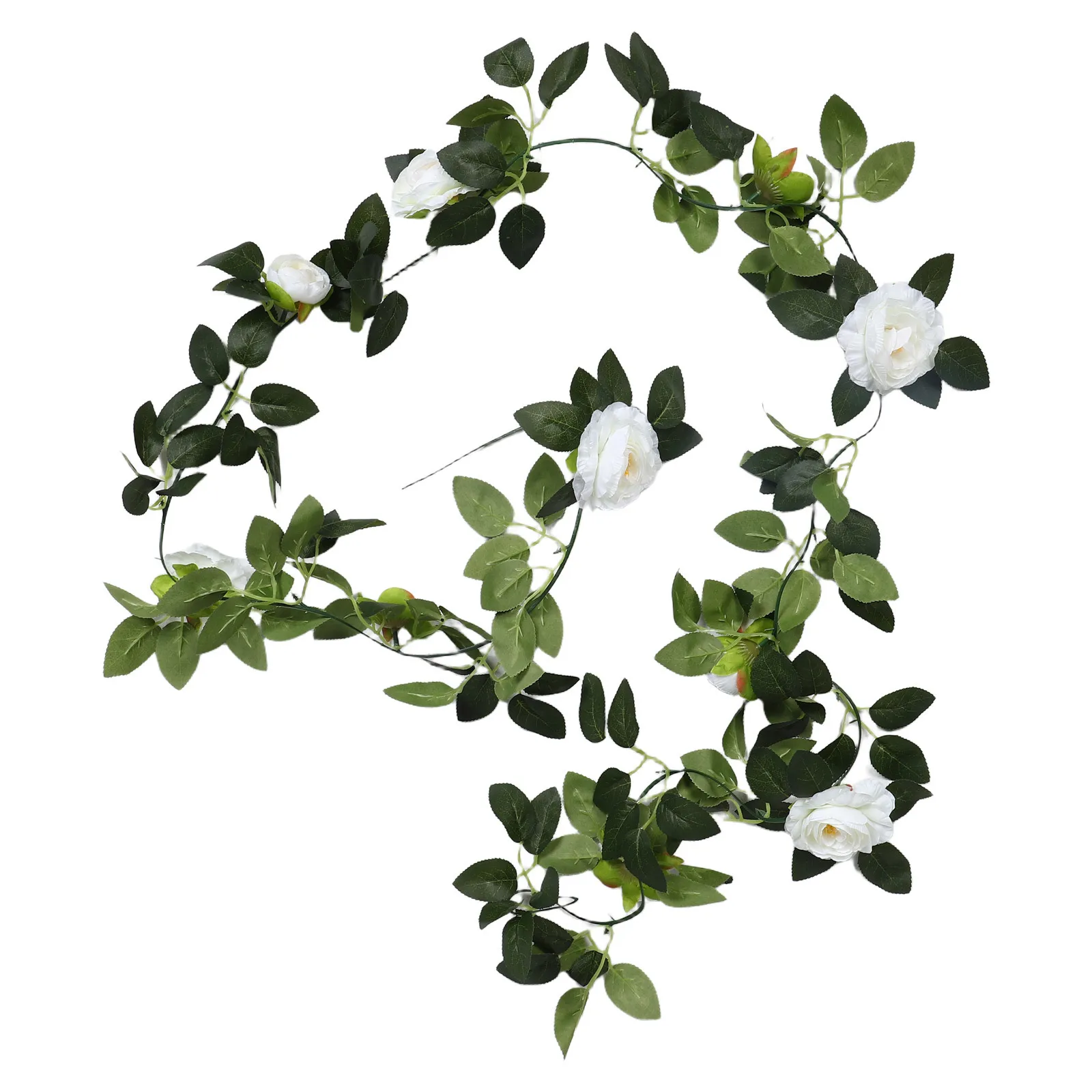 

Rose Artificial Flowers for Outdoors Hanging Vines Tree Branches White Braided Decoration