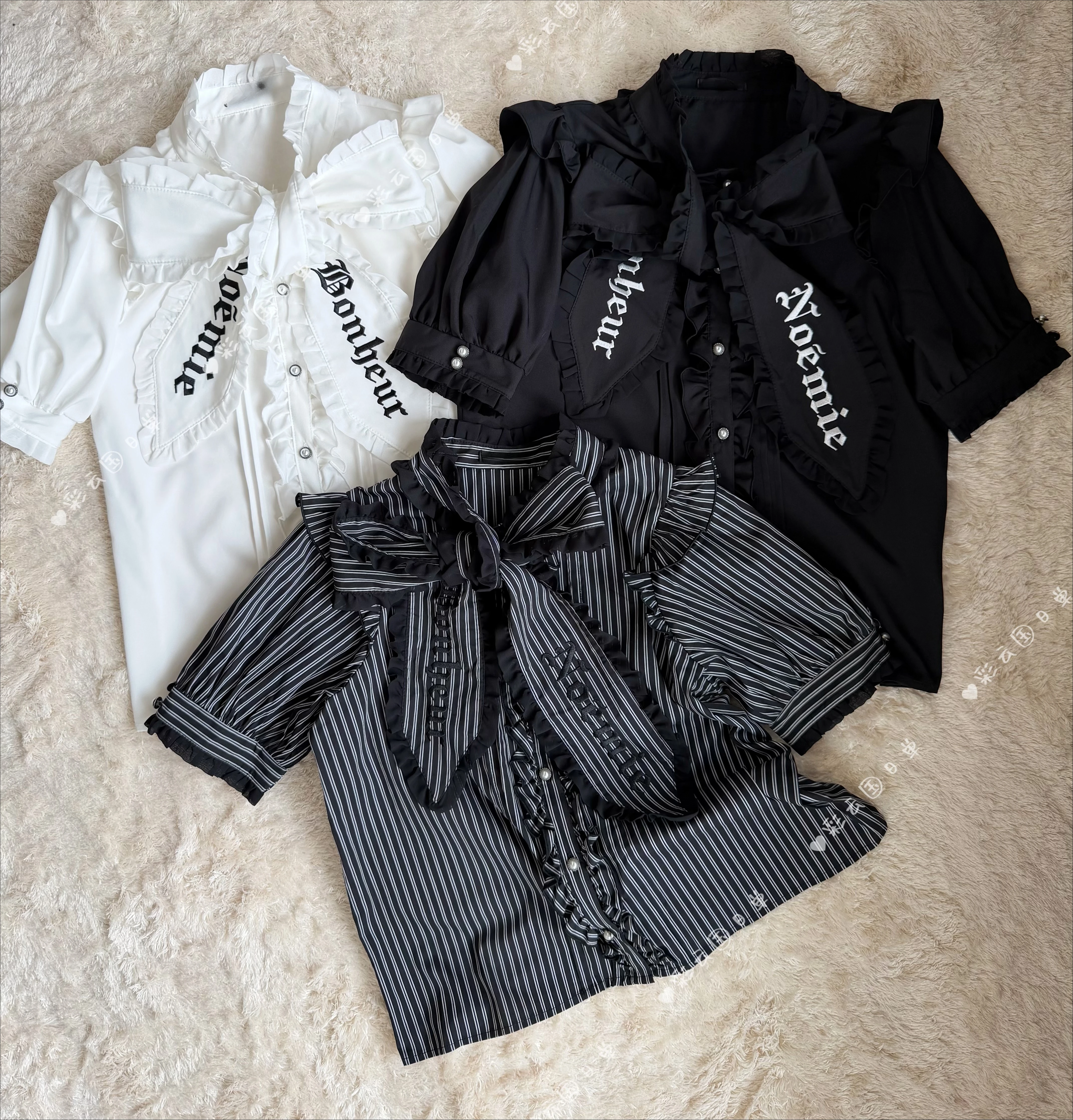 Original Japanese Style 2026 New Summer Shirt Mass Production Gothic Dark Embroider Strap Big Bow Sweet Short-sleeve Blouse Top
