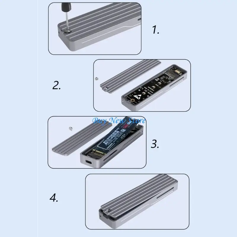 

20CE M.2 SSD Enclosure USB3.2 Type C 20Gbps Aluminum Housing Case for Data Transfer