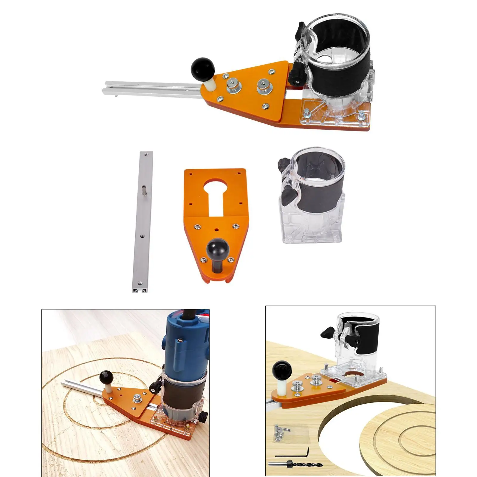 

Circle Cutting Jig Clear Cover for Electric Hand Trimmer Sturdy Professional