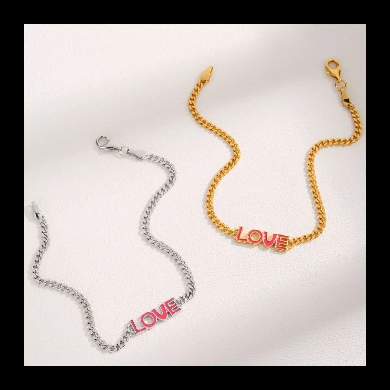 

Series AliExpress Hot S925 Sterling Silver Fashion Trend Versatile Women's Bracelet with Letters