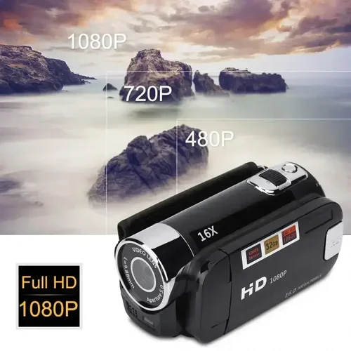Imagen 2 del producto Cámara digital Full HD 1080P 270 °   Grabador de vídeo DV de rotación, videocámara Digital con pantalla táctil de 2,7 pulgadas, Sensor CMOS con Zoom Digital 16X