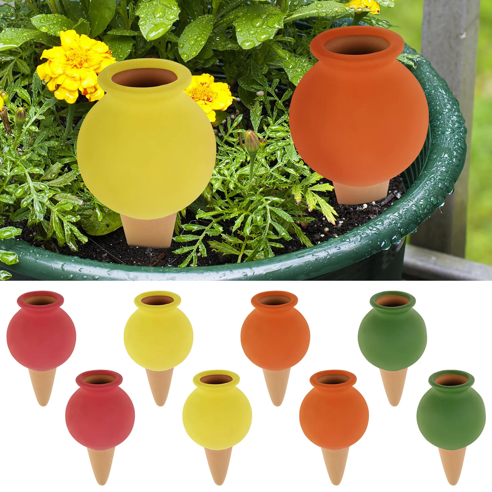 

Набор из 8 терракотовых самополивающихся колышков для растений, автоматические устройства для полива, мини-система ирригации, аксессуары для садоводства