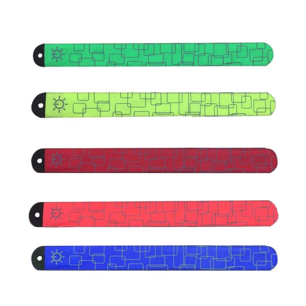 LED Slap Bracelets PVC Wristbands Random Color High Visibility Safety Night Running Riding Luminous Reflective Slap
