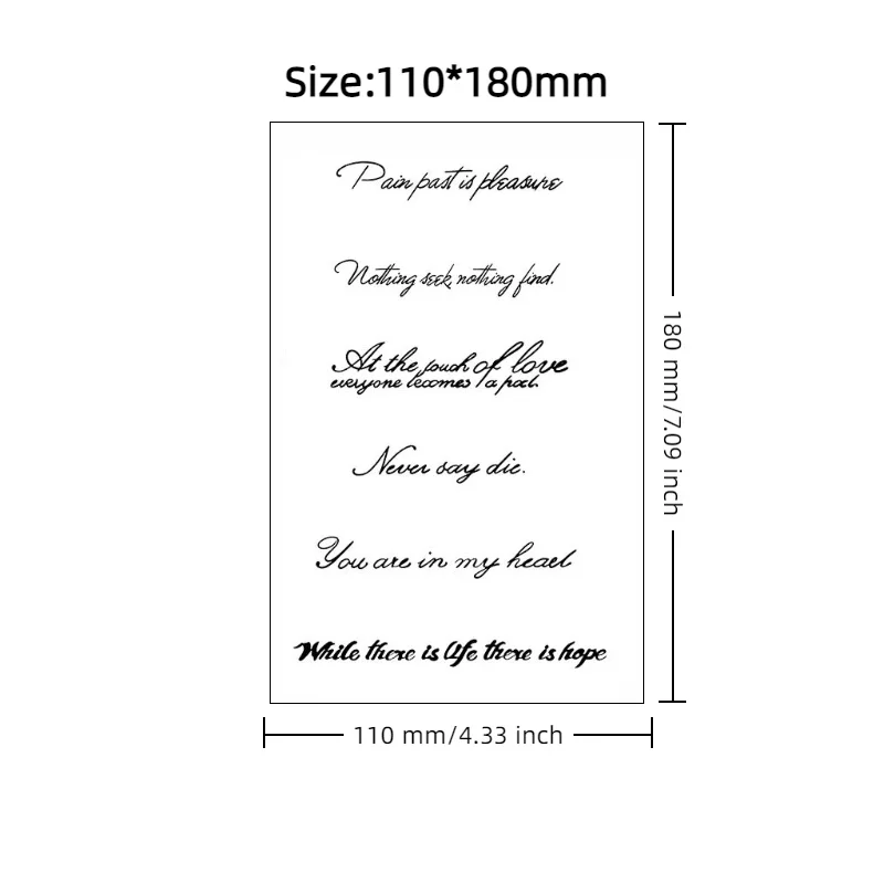Sentence Pattern, Lasting 1-2 Weeks Waterproof, Temporary Tattoo Stickers, Realistic Semi-Permanent Fake Tattoos for the Arms