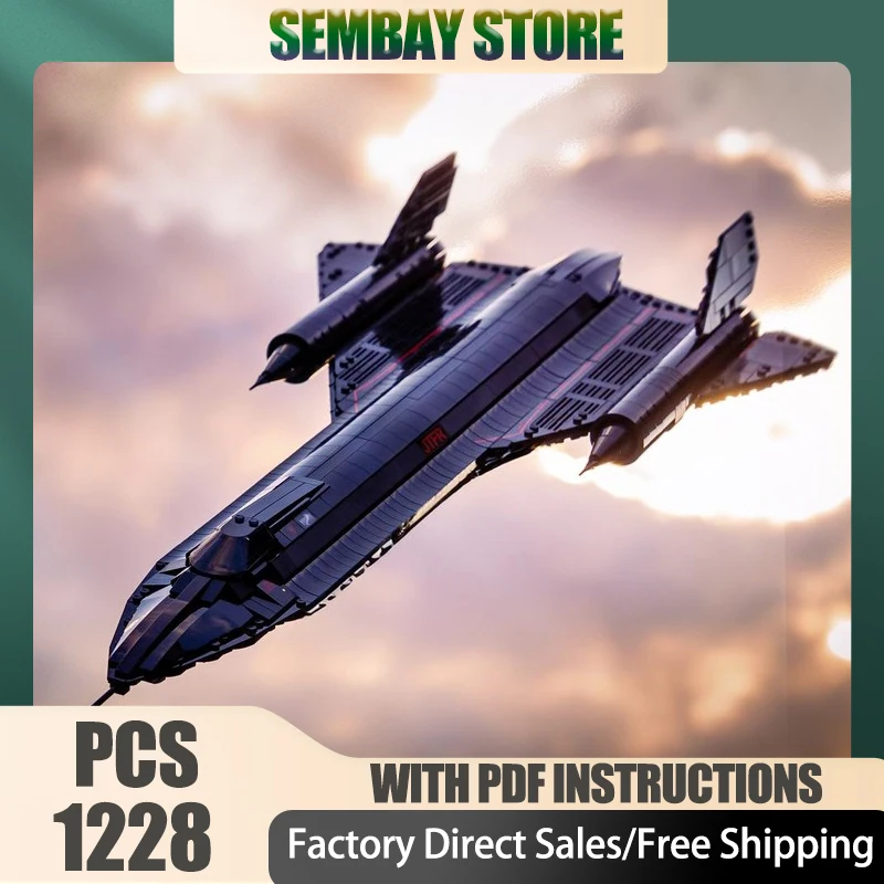 

Military Fighter Model Moc Building Blocks SR-71 Blackbird Model Bricks DIY Assembly Construstion Holiday Set Toys Gifts