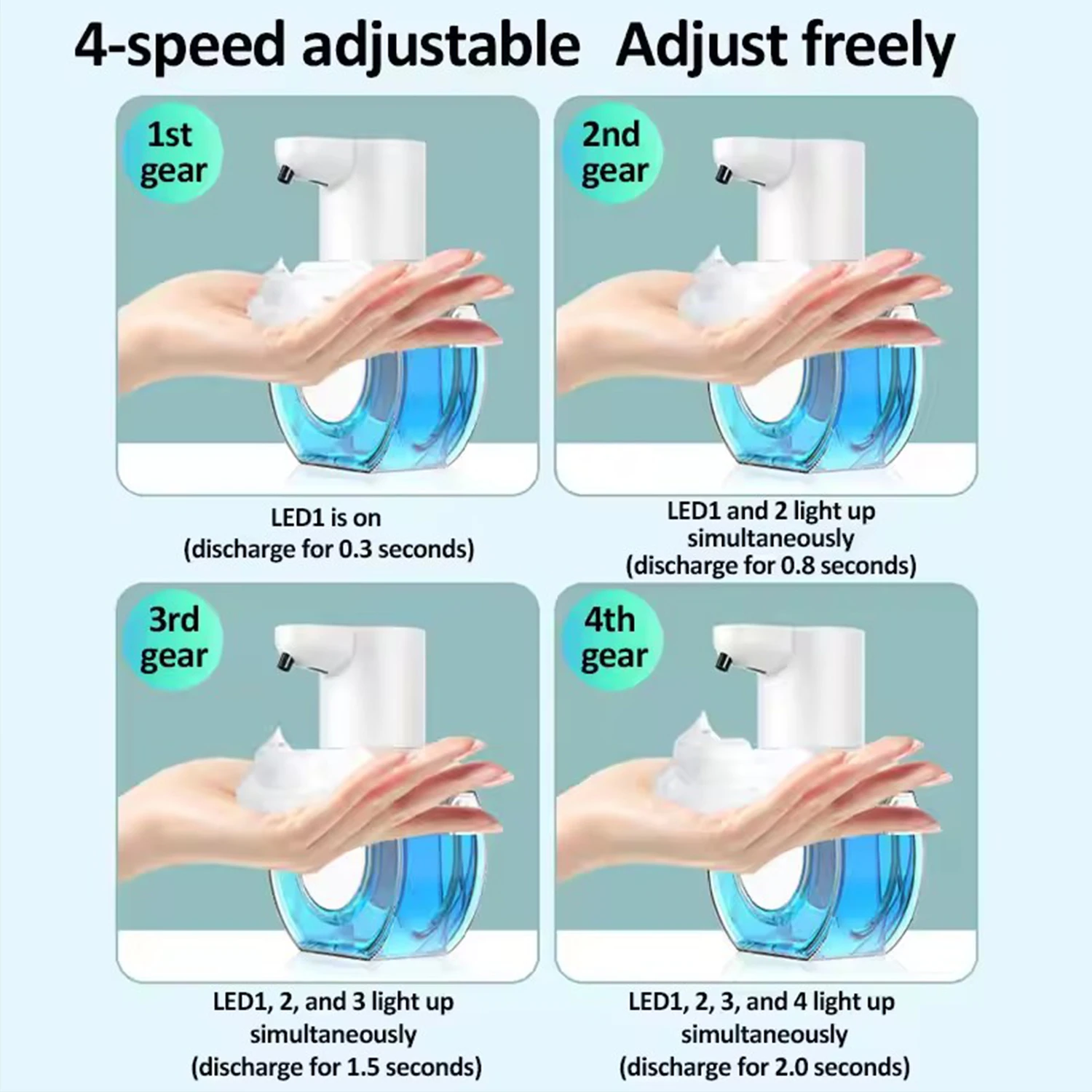 New Wall Mounted Automatic Soap Dispenser Foam Smart Hand Washing Machine 500ml Liquid Rechargeable Bathroom Induction Sensor view 6