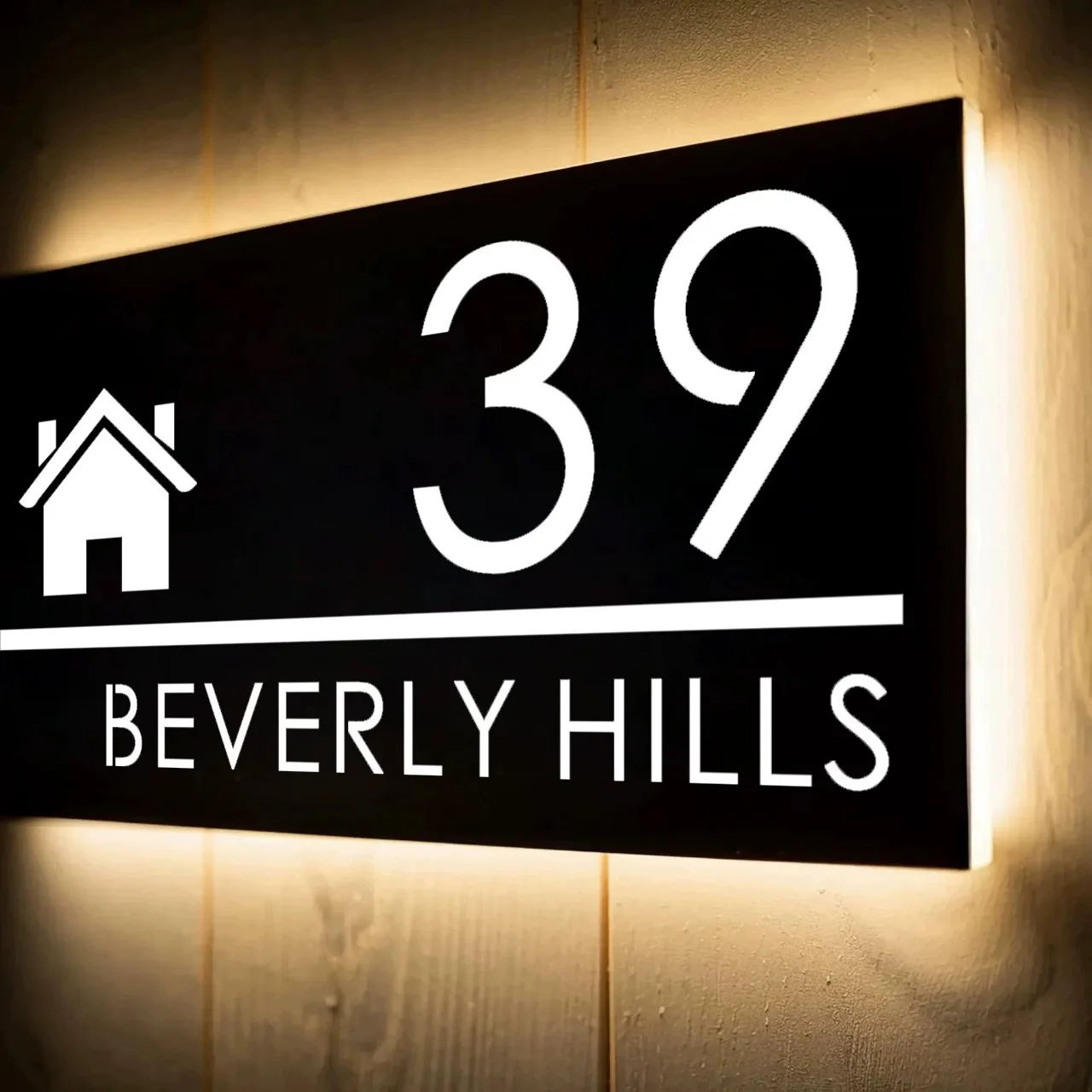 

Персонализированная акриловая пластина с лазерной резкой для дома, изготовленная на заказ 3D плавающая светодиодная подсветка, знак с номером дома, освещенная адресная табличка для улицы