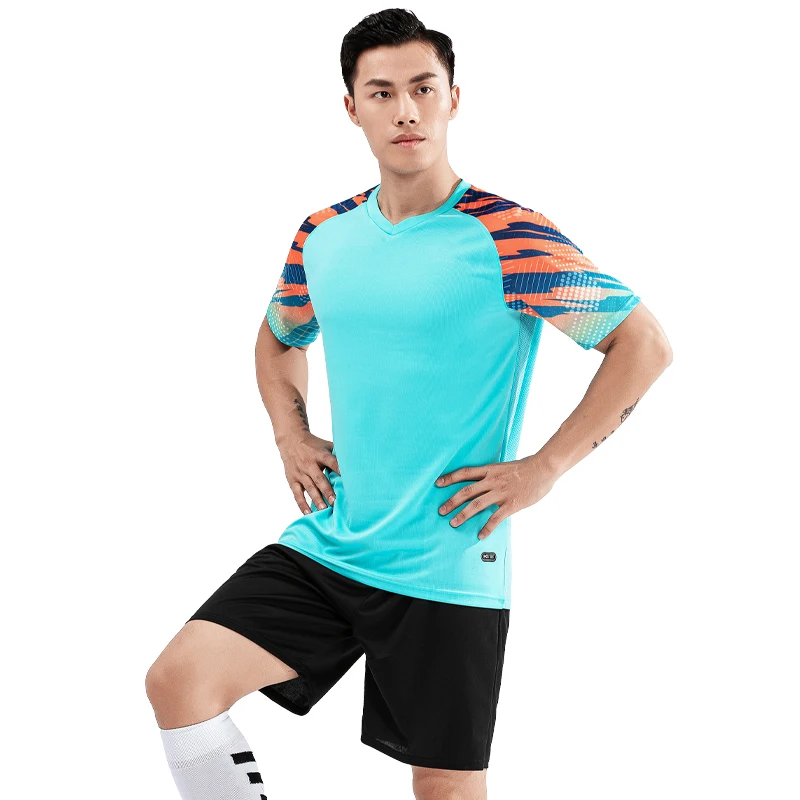 New 2023 Adult Football Uniform Man Soccer Jerseys Sets Training Sportswear Tracksuit Polyester Breathable Sport Team Suit M-4XL