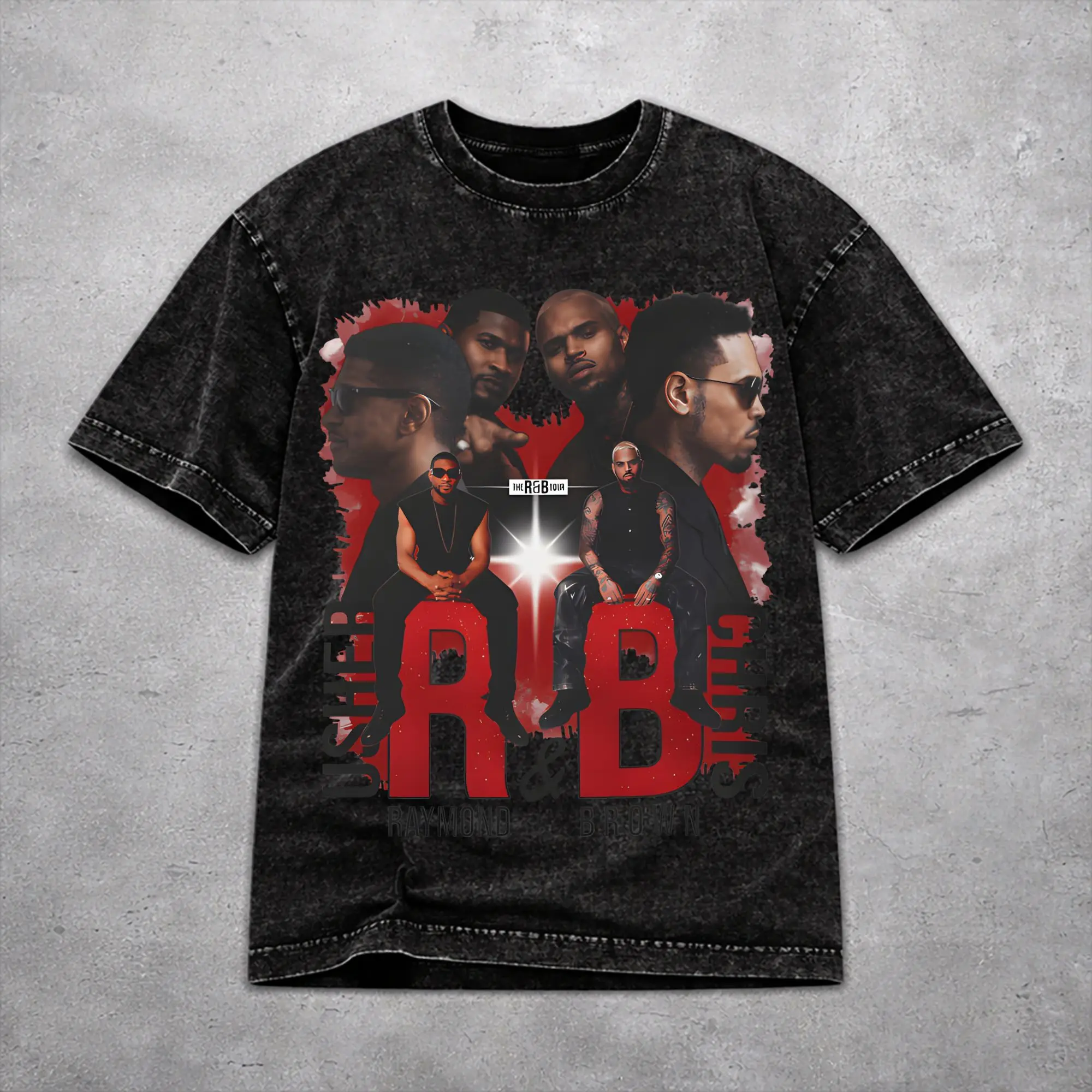 Chris Brown Usher R&B Tour 2026 Washed T Shirt Fashion Harajuku for Men Women  Oversize Tee T-Shirts Short Sleeve