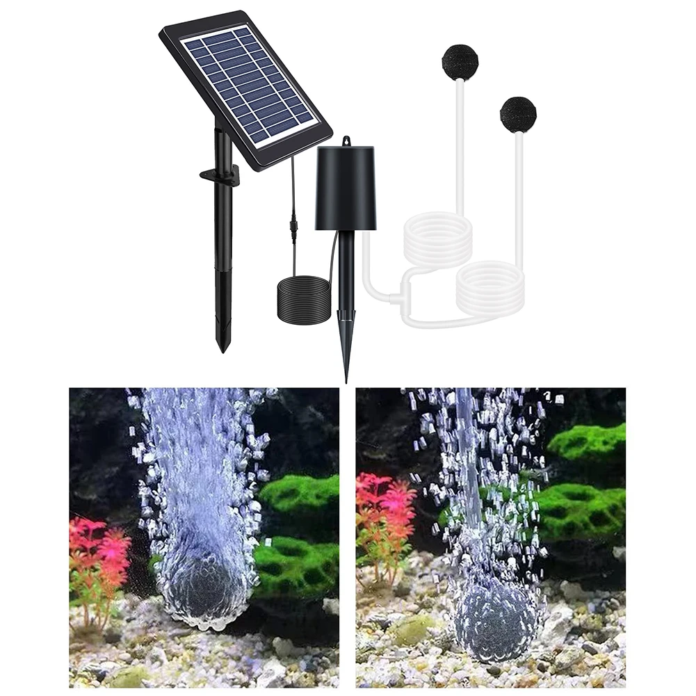/Solar /Pond /Aerator 3W 6V Oxygen With 3 Modes For Garden Fish Tank Aquarium Water Air Bubble Stone Kit