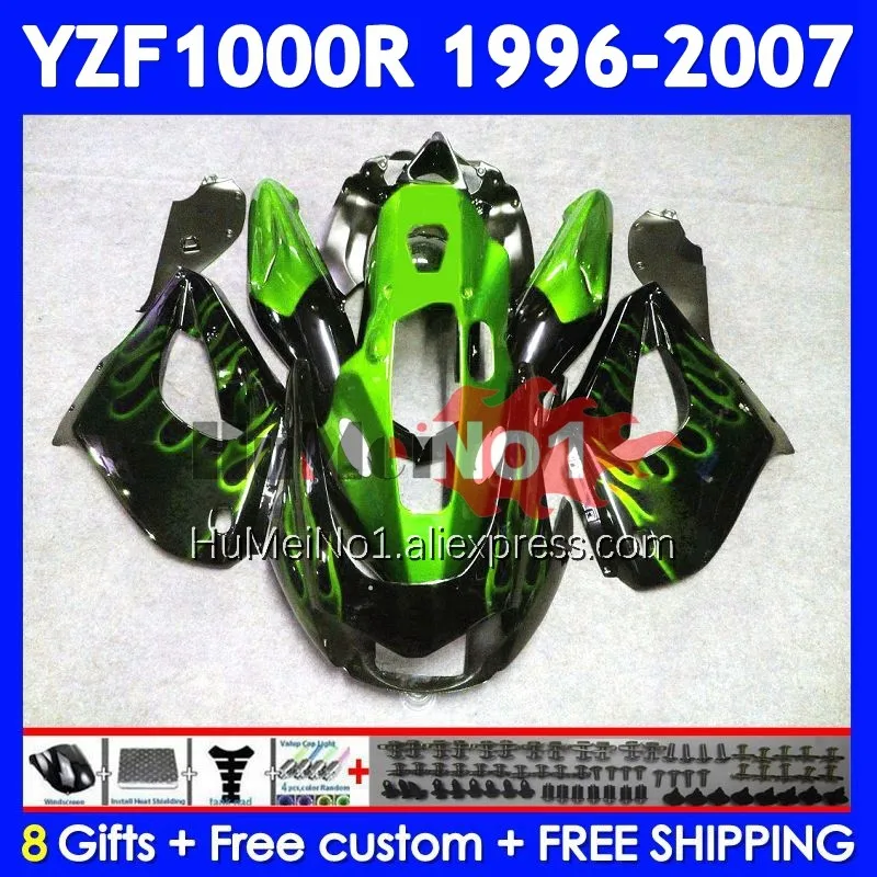 Thunderace For YAMAHA YZF 1000R Green black YZF1000R 96 97 98 99 00 01 354No.93 YZF-1000R 2002 2003 2004 2005 2006 2007 Fairing