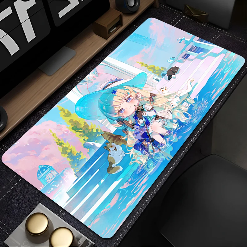Mouse Pad Computer Anime Girl Mousepad Laptop Wuthering Waves Keyboard Pad PC Kawaii Phoebe Extended Desk Mat HD Cute Mouse Mat