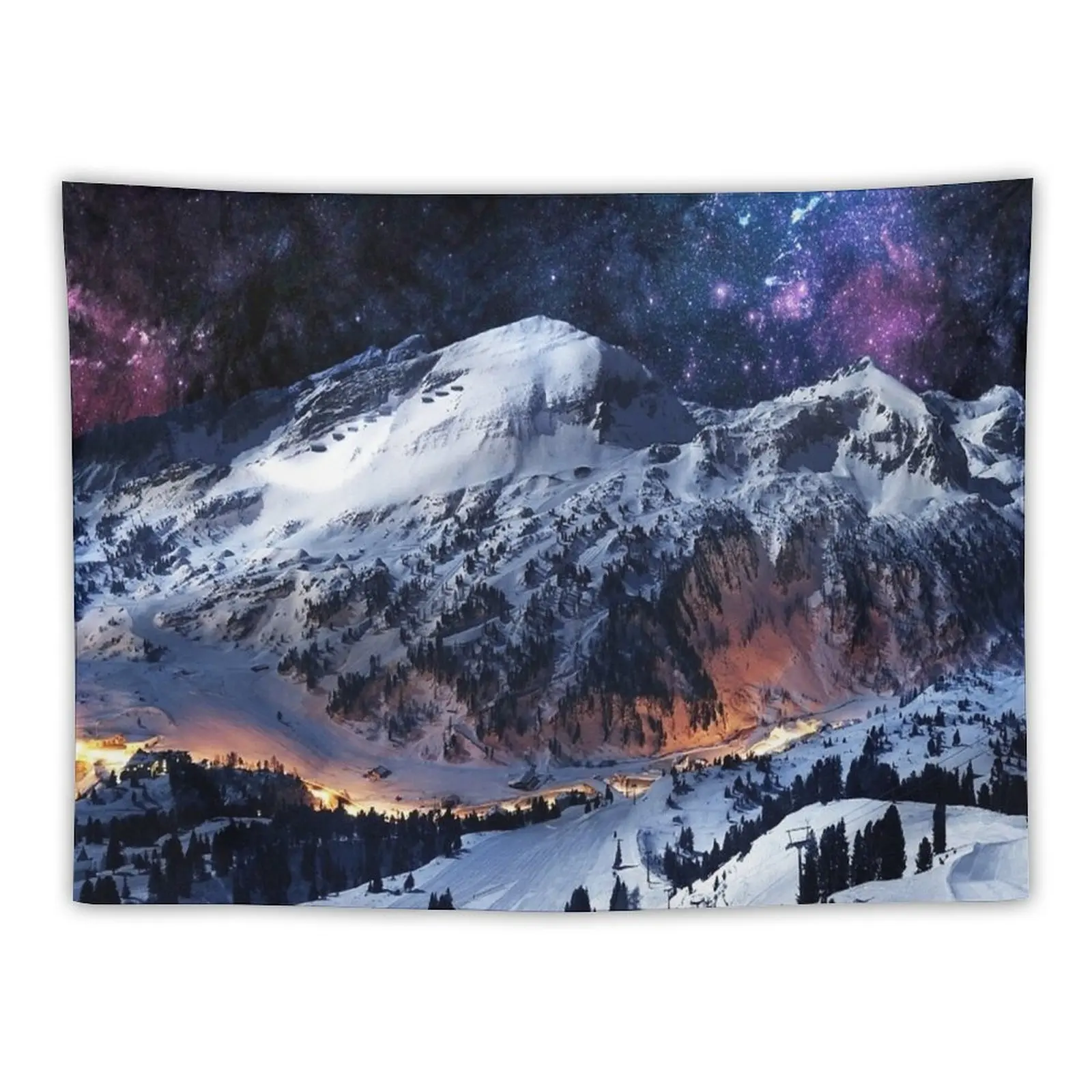 

Mountain Calm in space view Tapestry Outdoor Decoration Decor Home Home Supplies Room Decorations Aesthetic Tapestry